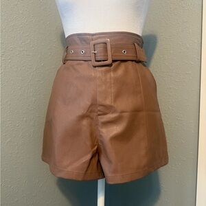 Altar'd State Brown High Waist Shorts with Belt